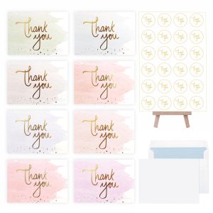 24 Gold Thank You Cards