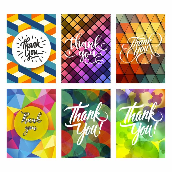 6 Colour Full Thank you Cards